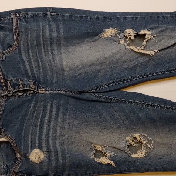 Joe Boxer Button Fly Denim Jeans Size 15 Womens distressed - Picture 9 of 16